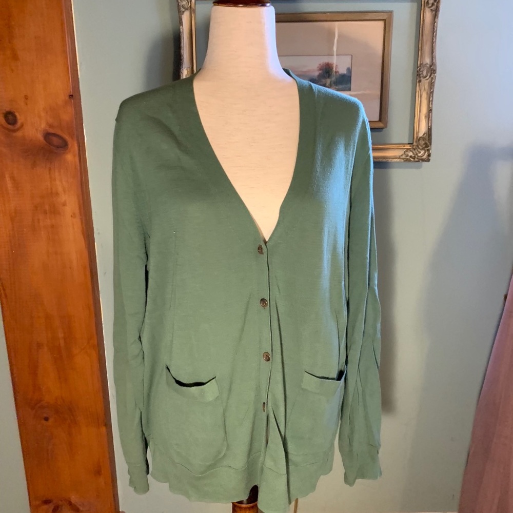 J.Crew V-Neck Cotton Linen Cardigan